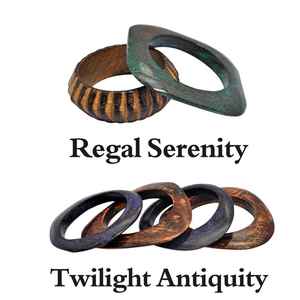 Ensemble de bracelets en bois de Sissoo faits à la main, bijoux artisanaux sculptés, bijoux rustiques bohèmes, bracelets en bois de Sheesham pour femmes, naturels et rustiques - Product Image 2