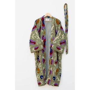Kimono long en velours brodé, respirant, écologique, confortable, coupe décontractée, automne-hiver, en coton chauffant, élégant - Product Image 3