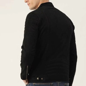 Custom <b>Men's</b> Leather <b>Jacket</b> Canvas Stand Custom Logo Wholesale Price Breathable Windproof Filled Oversize OEM - Product Image 3