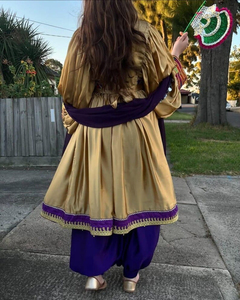 Servicio OEM Vestido Afgano Kuchi de Novia Vintage, Largo hasta el Suelo, Liso, con Pantalones, Bordado con Encaje y Cintura Natural - Product Image 6