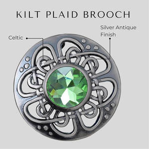 Elegante Broche Escocés con Diseño de Cuadros y Nudo Celta con Piedra Preciosa de 3 Pulgadas de Diámetro - Ideal para Kilts Escoceses y Ropa Formal - Product Image 6