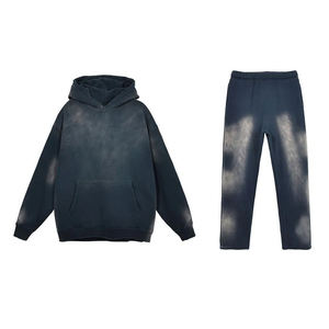 Ensemble sweat-shirt à capuche et pantalon unisexe surdimensionné, dégradé de couleurs, en molleton, décontracté, pour l'automne - Product Image 4