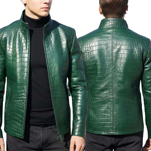 Chaqueta de Motociclista de Cuero PU para Hombre, Cuello Alto, Cierre de Cremallera, Resistente al Viento, Ropa Casual para Exteriores - Product Image 3
