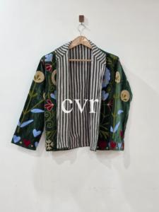 Eco-Friendly Winter Boho for Party Wear Outerwear <b>Coat</b> Hand Embroidered Women's Luxury <b>Coat</b> Handmade Velvet Suzani - Product Image 3