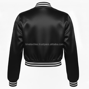 Veste universitaire personnalisée en satin 100 % soie, coupe oversize, pour homme et femme, coupe régulière, hiver, coupe-vent, imperméable, à prix abordable - Product Image 5