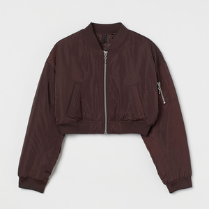 Chaqueta de satén para mujer, corte ajustado, ligera, con cremallera, manga larga, puños de punto acanalado, estilo casual, top de moda urbana, suave - Product Image 1