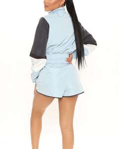 Women Winter Heavy Cotton Hooded Short Sequined Tracksuit | Plus Size 2-Piece Casual <b>Set</b> | Solid Color Custom Logo Waterproof - Product Image 4