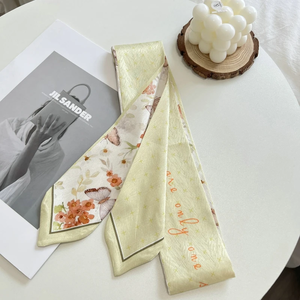 New Long Bag Scarf Women Hair Band Lady <b>Accessories</b> <b>Print</b> Skinny Scarves Headband Satin Ribbon Neck Tie Decorative Bag Scarves - Product Image 5