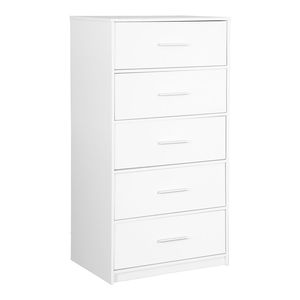 Comò bianco a 5 cassetti con ampi cassetti in tessuto - Product Image 2