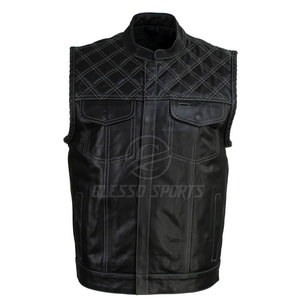 Chaleco de cuero de diseño personalizado, chaleco de cuero de color sólido para hombre, chaleco de cuero de estilo urbano para hombre de alta calidad - Product Image 4