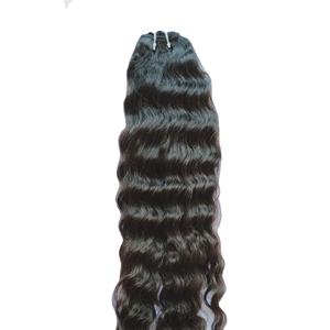 Paquets indiens vierges crus cuticule aligné vague lâche Machine Double trame noir couleur naturelle temple ondulé Extensions de cheveux humains - Product Image 3