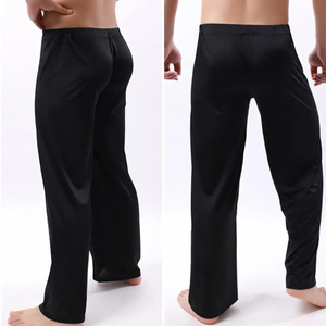 <b>Men</b> Yoga Pants Solid Color <b>Elastic</b> Waistband Low-<b>waisted</b> <b>Trousers</b> Fitness Training Joggers Loose Slacks Beach Casual Sport Pants - Product Image 2