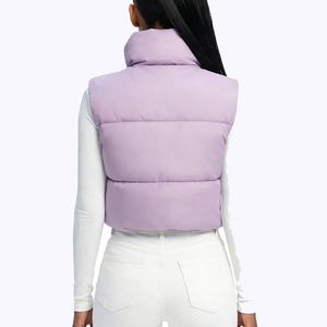Chaleco Corto Acolchado de Punto para Mujer, Chaqueta sin Mangas Ligera de Invierno, Ropa Exterior de Moda con Logotipo Personalizado, Venta al Por Mayor - Product Image 2