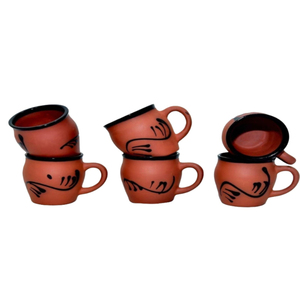 Ensemble de tasses à thé en terre cuite écologiques de luxe faites à la main pour usage en café - Product Image 1