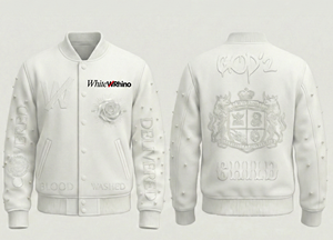 Chaqueta Varsity de Mezcla de Lana con Mangas de Cuero PU, Bordado Directo Personalizado, Venta al Por Mayor - Product Image 4