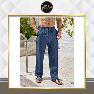 กางเกงผ้าลินินลำลองทรงปกติ คุณภาพพรีเมียม น้ำหนักเบา ขายดี ใส่สบาย สำหรับผู้ชาย ราคาขายส่ง - Product Image 3