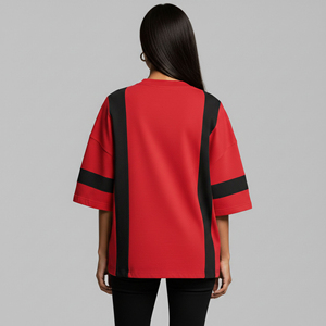 เสื้อยืดโอเวอร์ไซส์ผู้หญิงผ้าฝ้าย 100% รักษ์โลก รุ่นใหม่ล่าสุดสำหรับฤดูร้อน ไซส์พลัส ทรงหลวม ตกไหล่ แต่งลายปัก สีสันปรับแต่งได้ 2 สี - Product Image 2