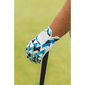 Gant de golf blanc et bleu à imprimé géométrique, sublimation, antidérapant, en cuir microfibre, unisexe, à enfiler, très vendu - Product Image 6