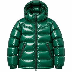Veste matelassée en toile pour homme, prix de gros, col montant personnalisé, respirante, écologique, à capuche, fermeture éclair frontale, pour l'extérieur, hiver - Product Image 1