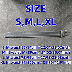 Men's Leather <b>Weight</b> Lifting <b>Belt</b> Adjustable Buckle Waist Support Strength <b>Training</b> Fitness Equipment Black with White Stitching - Product Image 6