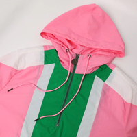 Veste coupe-vent à capuche pour homme, couleur personnalisée, anorak à blocs de couleur, logo sur le devant, coupe-vent, séchage rapide, nylon, hiver
