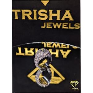 Bague VVS Moissanite Diamant Sertie de Pierres en Argent Sterling 925, Bijou de Luxe Hip Hop Bling Statement par Trisha Jewels - Product Image 4