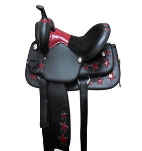 Selle intelligente de cheval Western Synthetic Trail avec arbre en fibre de verre, siège en daim et étrier en plastique disponible en 15 à 17 pouces - Product Image 1