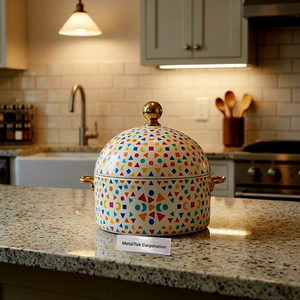 <b>Set</b> of 3 Luxury Insulated Stainless Steel Casserole Hot <b>Pot</b> Colorful Geometric Design Food Warmer Serving Dish For Home Catering - Product Image 3