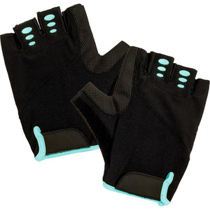Gants de musculation unisexes respirants en néoprène avec support pour les poignets, paume antidérapante, fermeture auto-agrippante, noir et vert sarcelle - Product Image 3