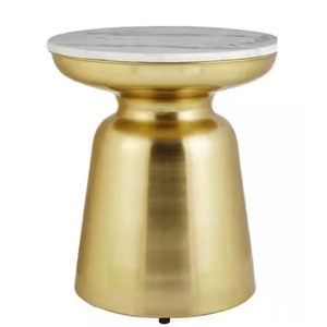 Wholesale Brushed <b>Silver</b> Metal Side <b>Table</b> Grooved Conical Pedestal End <b>Table</b> - Product Image 5