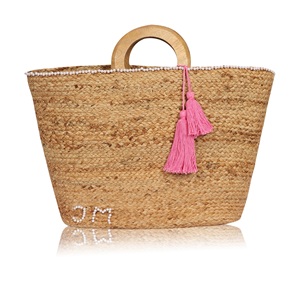 Sac fourre-tout bohème en jute naturelle tressée, écologique, pour femme, tendance, à la mode, pour la plage et les voyages, avec broderie décorative, ouvert, collection 2026 - Product Image 2