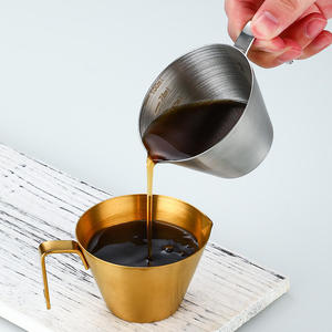 ถ้วยช็อตเอสเพรสโซขนาด 2 ออนซ์ พร้อมหูจับ ถ้วยตวงและเทกาแฟสแตนเลสสำหรับการชงกาแฟ - Product Image 5