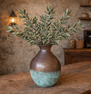Brass Antique and Green Patina Finished Metal <b>Planter</b> Medium Size Available for Home & Garden Decoration Use Entryway Outdoor - Product Image 3