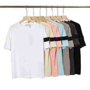 T-shirt classique à coupe régulière 100% coton uni, poids lourd, impression 3D en mousse personnalisée pour logo, T-shirt pour homme - Product Image 1