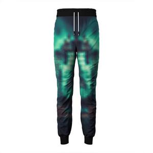 Custom Men's Dripping Print Sweatpants <b>Elastic</b> <b>Waist</b> Drawstring Casual Spliced Design Black White Polyester Autumn Wear - Product Image 5