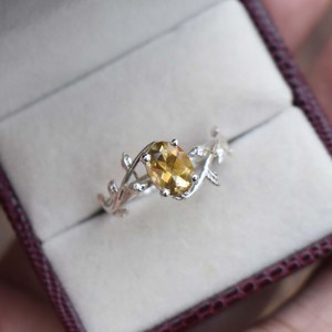Natural Citrine Solitaire <b>Ring</b> S925 Sterling Silver Handcrafted Gemstone Jewelry Elegant <b>Ring</b> For Women Gift - Product Image 1