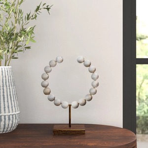 Collar de Cuentas de Madera Hecho a Mano, Escultura Circular, Decoración Minimalista para Mesa de Salón - Product Image 4