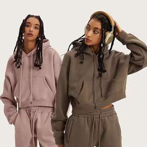 OEM 2026 Nuevo Diseño Personalizado Sudadera Corta Deportiva de Algodón Afelpado Oversize para Mujer, Ajuste Holgado - Product Image 3
