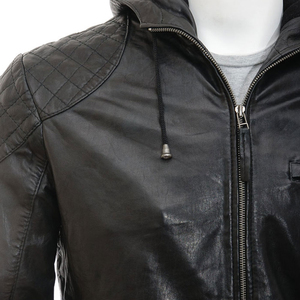 Genuine PU Leather High Street Style <b>Men's</b> <b>Winter</b> <b>Jacket</b> <b>Waterproof</b> Windproof Breathable Eco-Friendly Anti-Bacterial Hooded - Product Image 3