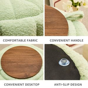 Upholstered Padded Seat Foot <b>Stool</b> Vanity Ottomans with <b>Storage</b> for Makeup Room Comfortable Rest in Living Room - Product Image 5