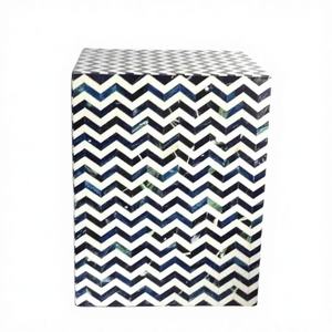 Tabouret d'appoint moderne en MDF de qualité supérieure avec incrustation en résine, résistant à l'eau, meubles écologiques pour le salon, décoration de la maison - Product Image 1