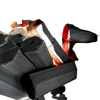 Charbon de coco activé en briquettes à faible teneur en cendres pour barbecue et grill coréen, combustion longue durée de 8 à 9 heures, forme hexagonale