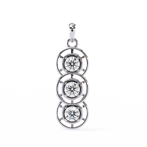 Minimalist 14K <b>Solid</b> <b>Gold</b> Round Cut Set Lab Diamond Solitaire <b>Pendant</b> Necklace for Women Party Gift - Product Image 2