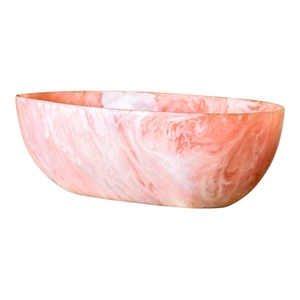 Bol de service profond en résine effet marbre poli, résistant à la chaleur, non revêtu, pour la maison, les fêtes et les mariages – Collection Imperial Crafted - Product Image 1