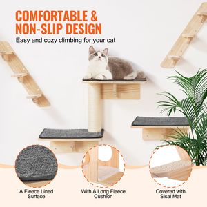 Mensole da Parete per Gatti con Piattaforme per Saltare, Letti e Amache per Gatti, Mobili per Gatti, Imballati in Cartone - Product Image 5