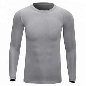 Camiseta de Compresión Deportiva para Hombre, Manga Larga, Color Gris, Ropa Interior Deportiva para Entrenamiento, Gimnasio, Ejercicio, Fitness - Product Image 1