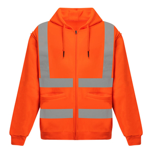 Wholesale Custom Logo Hoodie reflective Hi Vis Safety Fleece men's hoodies and sweatshirts Men's Winter Hi Vis Safety Hoodies - Product Image 3