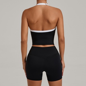 Female Gym Clothing <b>Set</b> Quick Dry Sports Crop Top With Comfortable Workout Shorts For Fitness Yoga And Running Wear - Product Image 2