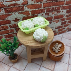 1:12 Miniature Dollhouse Accessories <b>Plastic</b> and Resin Simulation Mini Cauliflower <b>Kitchen</b> Scene Model Ornaments - Product Image 5