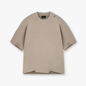 T-shirt épais 100 % coton personnalisable avec impression DTG et sérigraphie, logo, coupe décontractée, tissu tricoté pour homme - Product Image 4